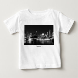 グラントパークシカゴグレースケール ベビーTシャツ