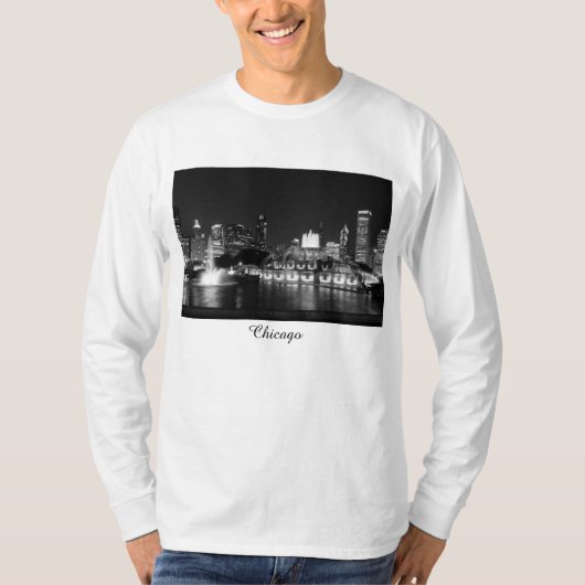 グラントパークシカゴグレースケール Tシャツ (正面)