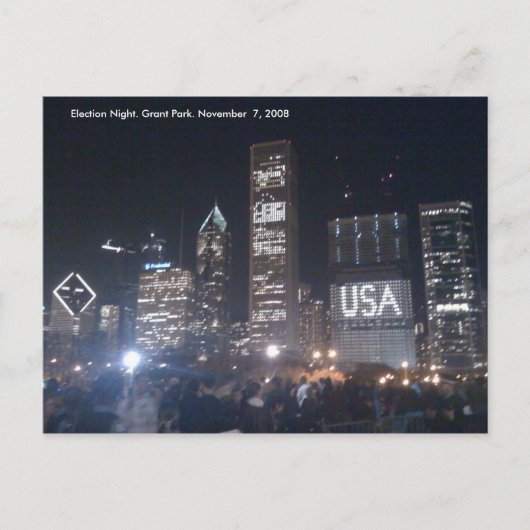 グラント公園。 選挙夜 ポストカード (正面)
