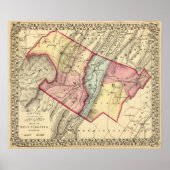 グラント県の地図 ポスター (正面)