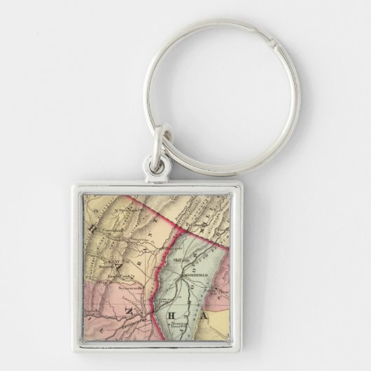 グラント郡ハーディ郡の地図 キーホルダー (正面)
