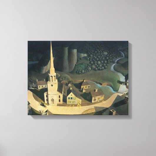 グラント・ウッドによるポール・リバーズの真夜中の乗り物 キャンバスプリント (正面)