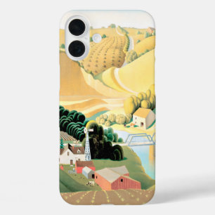 グラント・ウッド – アイオワ州ストーンシティ絵を描、有名な iPhone 16 PLUSケース