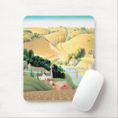 グラント・ウッド – アイオワ州ストーンシ素晴らしティ絵画、アート マウスパッド (マウス)