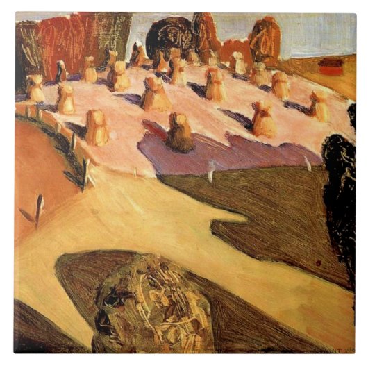 グラント・ウッド、アイオワ・ビュー、有名絵画企業 タイル (正面)