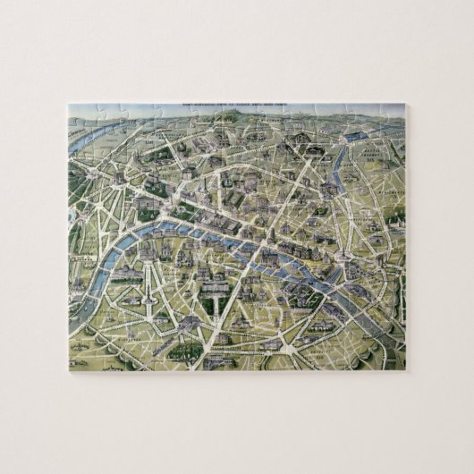 グランドの期間の間のパリの地図 ジグソーパズル (横)