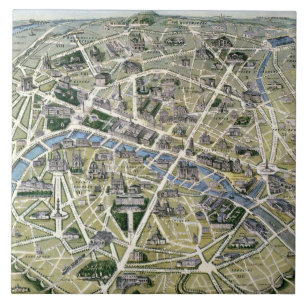 グランドの期間の間のパリの地図 タイル