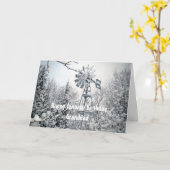 グランドの1月の誕生日風車の雪景色 カード (黄色い花)