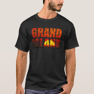 グランドアイランドネブラスカサンドヒルクレーングラフィック文字 Tシャツ