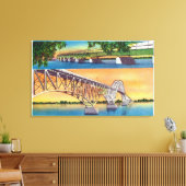 グランドアイランドノースとサウスブリッジズの景色 キャンバスプリント (インサイチュ (リビング))