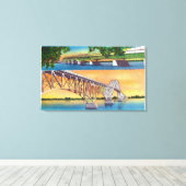 グランドアイランドノースとサウスブリッジズの景色 キャンバスプリント (インサイチュ (ウッドフロア))