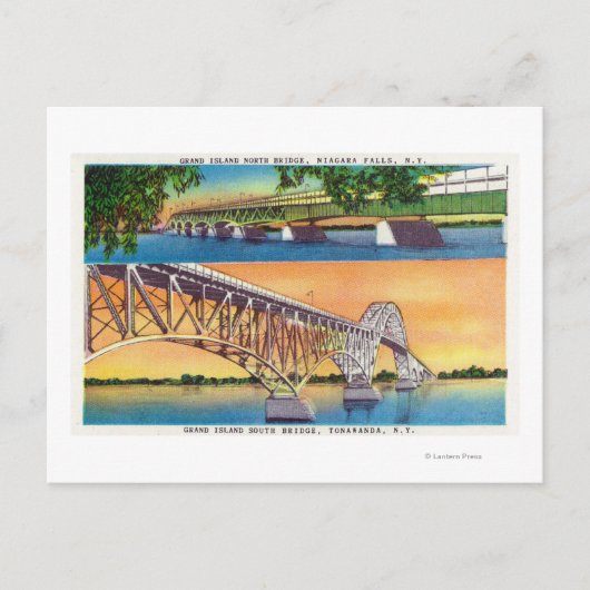 グランドアイランドノースとサウスブリッジズの景色 ポストカード (正面)