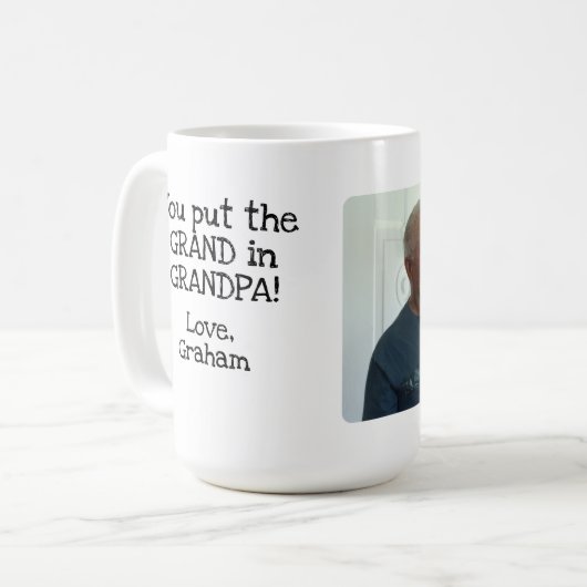 グランドインおじいちゃん写真コーヒーマグ コーヒーマグカップ (正面左)