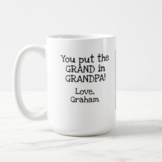 グランドインおじいちゃん写真コーヒーマグ コーヒーマグカップ (左)
