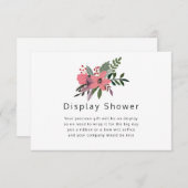 グランドゥールプラム&ピンクフローラブライダルディスプレイシャワー エンクロージャーカード (正面/裏面)