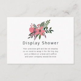 グランドゥールプラム&ピンクフローラブライダルディスプレイシャワー エンクロージャーカード
