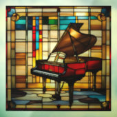 グランドエレガントピアノフェイクステンドグラス ウィンドウサイン (シート3)