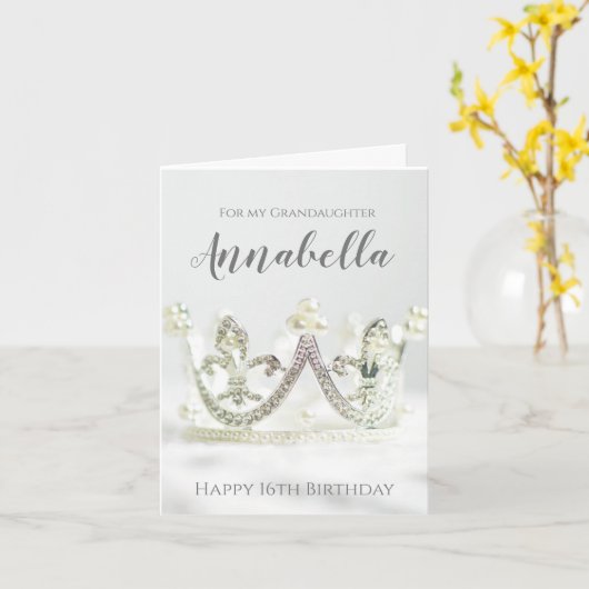 グランドオジャスター十六誕生日エレガントシルバー カード (黄色い花)