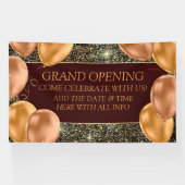 グランドオープエレガントニング金ゴールドバルーンのパーソナライズ 横断幕 (横)