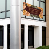 グランドオープエレガントニング金ゴールドバルーンのパーソナライズ 横断幕 (ビルの外側)