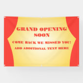グランドオープカスタマイズン再開Soon Business 横断幕 (横)