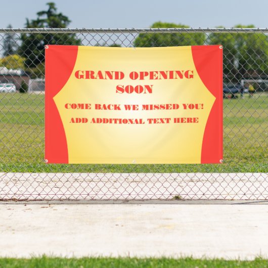 グランドオープカスタマイズン再開Soon Business 横断幕 (インサイチュ)