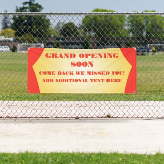 グランドオープカスタマイズン再開Soon Business 横断幕 (インサイチュ)