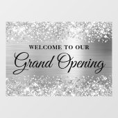 グランドオープニングへようこそキラキラ銀色 ウィンドウサイン (シート)
