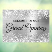グランドオープニングへようこそキラキラ銀色 ウィンドウサイン (シート3)