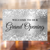 グランドオープニングへようこそキラキラ銀色 ウィンドウサイン (シート2)