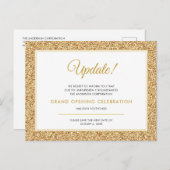 グランドオープニングアップデートのキャンセルされた金ゴールドグリッター ポストカード (正面/裏面)