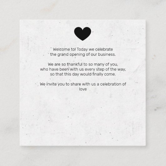 グランドオープニングアナウンスメントチラシ スクエア名刺 (裏面)