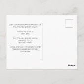 グランドオープニングエレガントネイビーブルー金ゴールド事業 ポストカード (裏面)