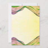 グランドオープニンググリーンイエローウォーター縁どカラーウェーブ 招待状 (裏面)