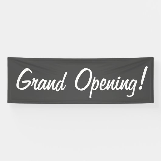グランドオープニンググレー&ホワイトプロモーションビジネス 横断幕 (横)