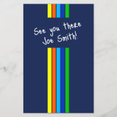 グランドオープニングストライプフォトQRコードブルー チラシ (裏面)