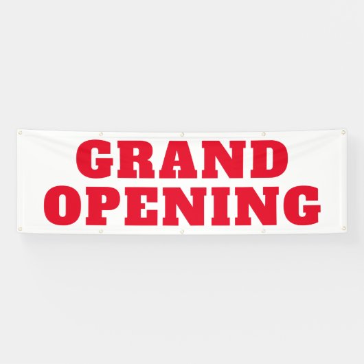 グランドオープニングニュービジネスレッド文字ビッグ 横断幕 (横)