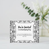 グランドオープニングパーティの招待状 インビテーションポストカード (スタンド正面)