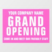 グランドオープニングビジネスサイネージピンクの窓の周り ウィンドウサイン (シート)