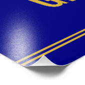 グランドオープニングブルー金ゴールド会社名ウィンドウ記号 フォトプリント            (角)