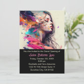 グランドオープニングヘアサロンエステティシャンメイクアップアーティスト 招待状 (スタンド正面)