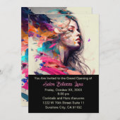 グランドオープニングヘアサロンエステティシャンメイクアップアーティスト 招待状 (正面/裏面)