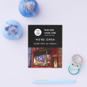 グランドオープニングベーカリーショップカスタムフォトロゴブラック チラシ (シングル)