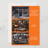 グランドオープニングモダンオレンジのビジネスロゴQRコード 招待状 (裏面)