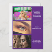 グランドオープニングモダンパープルビジネスロゴQRコード 招待状 (裏面)