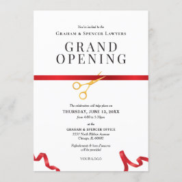 グランドオープニングレッドリボン切断式 招待状