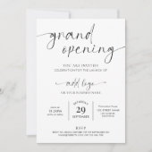 グランドオープニングロゴミニマリストブラック&ホワイト 招待状 (正面)