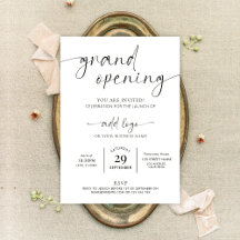 グランドオープニングロゴミニマリストブラック&ホワイト