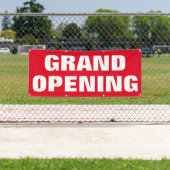 グランドオープニング広告ズ新事業レッドホワイト 横断幕 (インサイチュ)