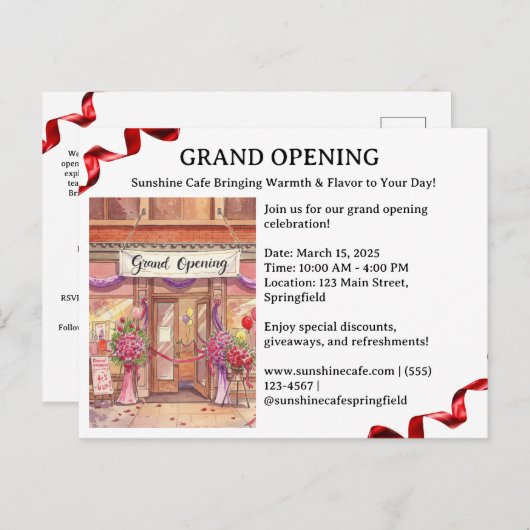 グランドオープニング招待状 ポストカード (正面/裏面)